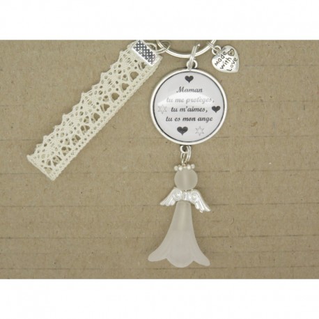 Porte clés personnalisable F de Bm créations maman ange