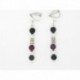 BOUCLES D'OREILLES  CLIP  OU OREILLE PERCÉES EN AGATE ET METAL ARGENTE IDÉE CADEAU