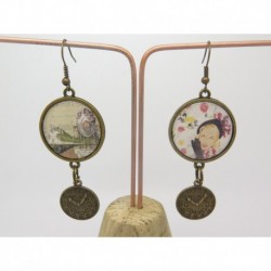 Boucles d’oreilles clip ou percée personnalisables F de Bm créations