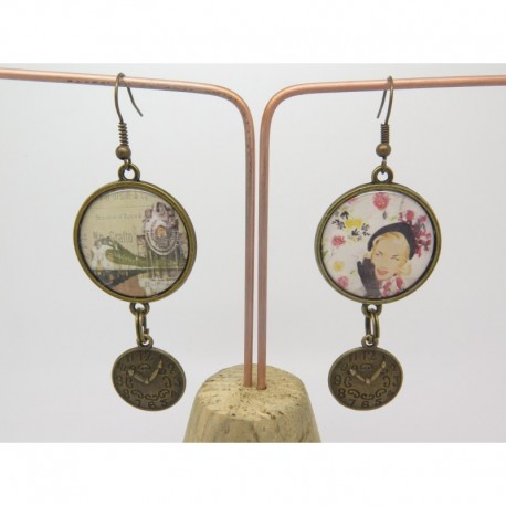 Boucles d’oreilles clip ou percée personnalisables F de Bm créations