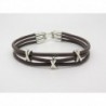 BRACELET UNISEXE 3 LIENS EN CUIR MARRON AVEC PERLES METAL ARGENTÉ : CADEAU POUR SOI-MÊME, UN PAPA, UN PARRAIN, UN AMI...