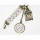 PORTE CLÉS PERSONNALISABLE CADEAU POUR UNE MAMAN COULEUR BRONZE AVEC CAGE ET COEUR, STYLE RÉTRO : POUR