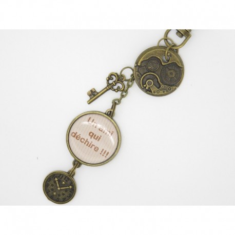 Porte clés personnalisable F de Bm créations steampunk