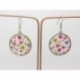 BOUCLES D'OREILLES AVEC TISSU FROUFROU OPTION CLIP OU OREILLE PERCÉES