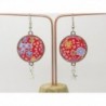 BOUCLES D'OREILLES FLORAL AVEC TISSU LIBERTY OPTION CLIP OU OREILLE PERCÉES