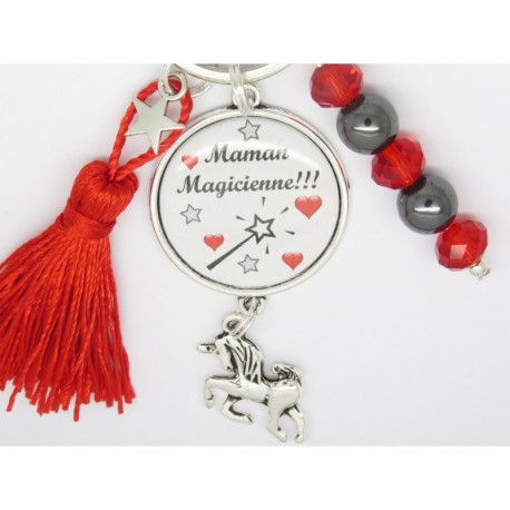 Porte clés personnalisable F de Bm créations maman licorne