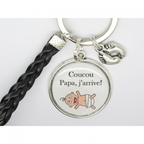 Porte clés personnalisable F de Bm créations annonce grossesse