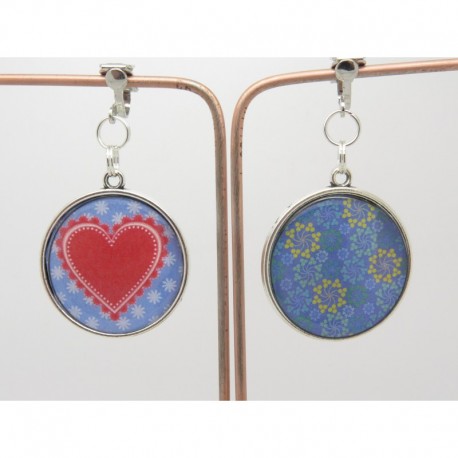 Boucles d’oreilles clip ou percée personnalisables F de Bm créations