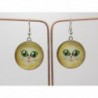 BOUCLES D'OREILLES AVEC CABOCHON THÈME YEUX DE CHAT OPTION CLIP OU OREILLE PERCÉES