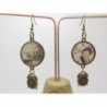 BOUCLES D'OREILLES STYLE RÉTRO ET VINTAGE AVEC CABOCHON THÈME STEAMPUNK