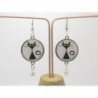 BOUCLES D'OREILLES AVEC CABOCHON THÈME CHAT OPTION CLIP OU OREILLE PERCÉES