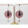 BOUCLES D'OREILLES STYLE VINTAGE AVEC CABOCHON THÈME CHAT OPTION CLIP OU OREILLE PERCÉES