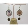 BOUCLES D'OREILLES STYLE RÉTRO ET VINTAGE AVEC CABOCHON THÈME STEAMPUNK