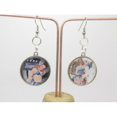 Boucles d’oreilles clip ou percée personnalisables F de Bm créations