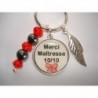 PORTE CLES PERSONNALISABLE OU BIJOUX DE SAC POUR UNE MAÎTRESSE  OU ATSEM  CADEAU DE FIN D'ANNE D'ECOLE  CADEAU MAÎTRESSE
