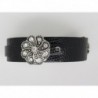 BRACELET FEMME CUIR NOIR AVEC MOTIF CENTRAL