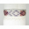 BRACELET MANCHETTE AVEC PERLES DE VERRE CUIR ET DENTELLE IDÉE CADEAU MAMAN, AMIE, POUR SOI MÊME