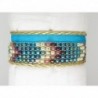 BRACELET MANCHETTE AVEC PERLES DE VERRE  LANIERE CUIR ET ORGANZA IDÉE CADEAU MAMAN, SOI MÊME, AMIE...