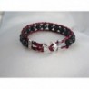 BRACELET TRESSE NOIR ET ROUGE PERLE DE VERRE NOIR ET FERMOIR ANCRE
