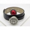 2 BRACELETS EN 1, BRACELET FEMME CUIR NOIR AVEC UNE PERLE CENTRALE QUI PEUT ETRE CHANGE ET QUI S'ADAPTE