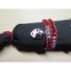 BRACELET WRAP AVEC TOUPIE EN VERRE ROUGE ET PERLE ARGENT