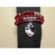 BRACELET WRAP AVEC TOUPIE EN VERRE ROUGE ET PERLE ARGENT