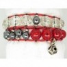 BRACELET WRAP DOUBLE PERLES DE VERRE TRANSPARENTE ROUGE HEMATITE