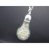 COLLIER PENDENTIF NATURE, VÉGÉTAL, FLORAL AIGRETTES DE PISSENLIT  VÉRITABLES PLANTES DE PROVENCE, DE LA GUARRIGUE DANS UNE BOULE