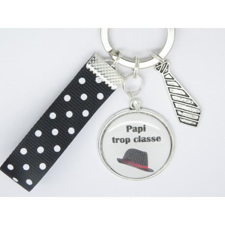 PORTE CLÉS PERSONNALISABLE POUR UN PAPI, GRANDS-PÈRES, PAPA... TROP CLASSE cadeau fête des grands-pères
