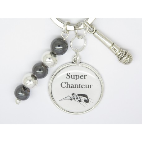 PORTE CLÉS PERSONNALISABLE OU BIJOUX DE SAC CADEAU POUR CHANTEUSE