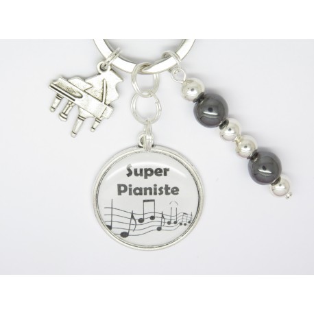 PORTE CLÉS PERSONNALISABLE OU BIJOUX DE SAC CADEAU POUR PIANISTE f de bm creations