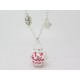 BOLA ARGENT PLAQUE  PERSONNALISABLE  AVEC PAPILLON SAUTOIR BOLA DE GROSSESSE BRELOQUE SUR NACRE CADEAU FUTURE F de Bm créations