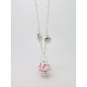 BOLA ARGENT PLAQUE  PERSONNALISABLE  AVEC PAPILLON SAUTOIR BOLA DE GROSSESSE BRELOQUE SUR NACRE CADEAU FUTURE F de Bm créations