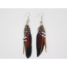 BOUCLES D'OREILLES  CLIP  OU OREILLES PERCÉES PLUME IDÉE CADEAU SAINT VALENTIN STYLE BOHO
