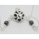 BOLA ARGENT PLAQUÉ ET STRASS EN CRISTAL  PERSONNALISABLE DESCENTE DE PERLES IDÉE DE CADEAU FUTURE MAMAN, DE GROSSESSE