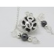 BOLA ARGENT PLAQUÉ ET STRASS EN CRISTAL  PERSONNALISABLE DESCENTE DE PERLES IDÉE DE CADEAU FUTURE MAMAN, DE GROSSESSE