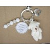PORTE CLES PERSONNALISABLE OURSON EN PELUCHE FÊTE DES GRANDS MERES F de Bm créations