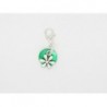 BRELOQUE POUR BOLA DE GROSSESSE OU POUR METTRE SUR UN BRACELET, UN COLLIER UN PORTE CLES  : FLEUR SUR NACRE VERTE