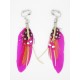 BOUCLES D'OREILLES  CLIP  OU OREILLES PERCÉES PLUME IDÉE CADEAU STYLE BOHO