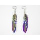 BOUCLES D'OREILLES  CLIP  OU OREILLES PERCÉES PLUME IDÉE CADEAU STYLE BOHO