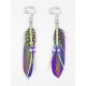 BOUCLES D'OREILLES  CLIP  OU OREILLES PERCÉES PLUME IDÉE CADEAU STYLE BOHO