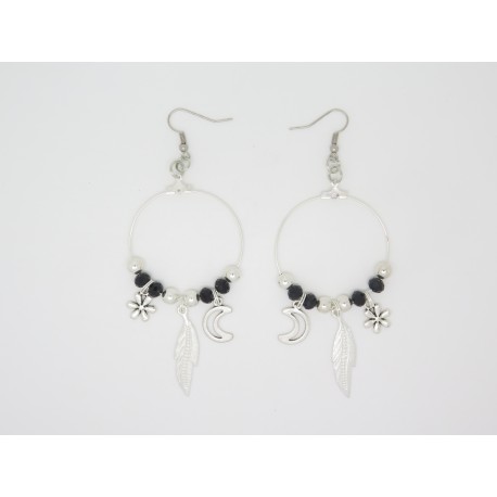PAIRE DE BOUCLES D'OREILLE PERSONNALISABLE CLIP OU OREILLE PERCÉE style japonais F de Bm créations