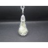 COLLIER PENDENTIF NATURE, VÉGÉTAL, FLORAL AIGRETTES DE PISSENLIT  VÉRITABLES PLANTES DE PROVENCE, DANS UN VERRE SOUFFLE