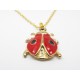 COLLIER PENDENTIF COCCINELLE PORTE BONHEUR créateur F de Bm créations