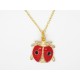 COLLIER PENDENTIF COCCINELLE PORTE BONHEUR créateur F de Bm créations