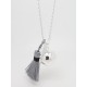 BOLA DE GROSSESSE LISSE  COULEUR ARGENT AVEC POMPON ET PLUME CADEAU FUTURE MAMAN, CADEAU DE GROSSESSE F de Bm creations