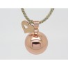 BOLA DE GROSSESSE LISSE  COULEUR OR ROSE TOUR DE COU LIN AVEC cœur CADEAU FUTURE MAMAN GROSSESSE F de Bm creations