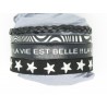 BRACELET MANCHETTE sur mesure CUIR LA VIE EST BELLE  cadeau unisexe F de Bm créations