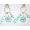 LOT DE 2 PORTES CLES PERSONNALISABLES LORS D'UNE NAISSANCE, baptême : et si je t'appelais parrain, marraine?