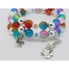 BRACELET D'ALLAITEMENT MULTICOLORE AVEC CHOIX DE BRELOQUE CADEAU NAISSANCE, FUTURE MAMAN, NOUVELLE MAMAN